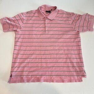 Bobby Jones Players Golf Men's Polo Short Sleeve Pink Strip Size Large